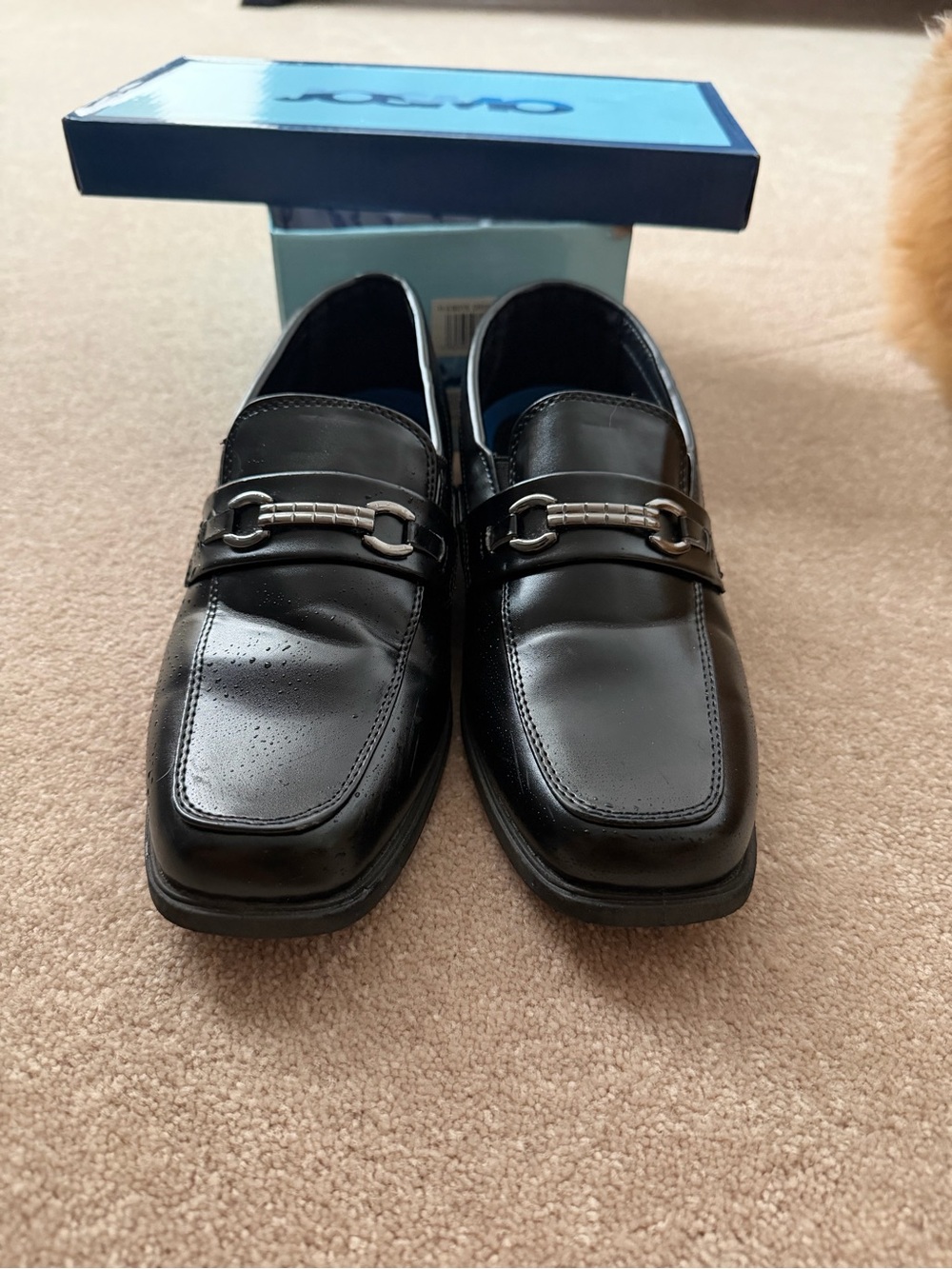 Josmo Boys Black Dress Loafers with Silver Bit